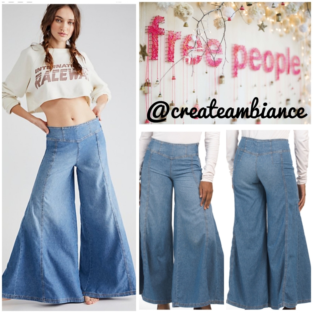 🔥Size25&27🔥Free People Super Wide Leg Jeans